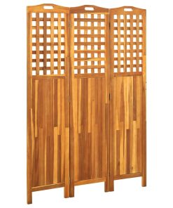 Sobna pregrada s 3 panela 121 x 2 x 170 cm masivno drvo bagrema