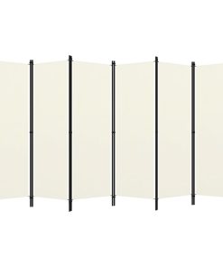 Sobna pregrada sa 6 panela krem-bijela 300 x 180 cm