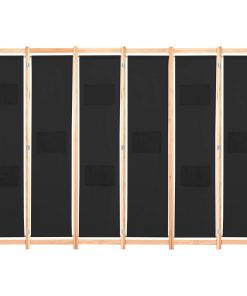 Sobna pregrada sa 6 panela od tkanine 240 x 170 x 4 cm crna