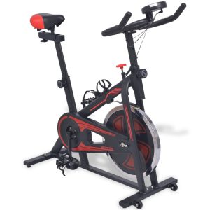 Sobni bicikl za vježbanje sa senzorima pulsa crno-crveni