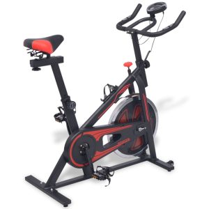 Sobni bicikl za vježbanje sa senzorima pulsa crno-crveni
