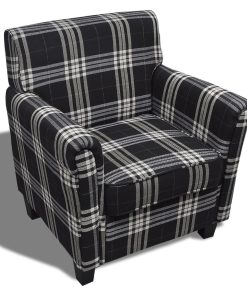 Sofa fotelja od tkanine s jastukom crna