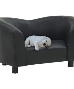 Sofa za pse crna 67 x 41 x 39 cm od umjetne kože