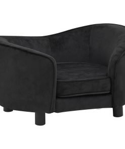 Sofa za pse crna 69 x 49 x 40 cm plišana