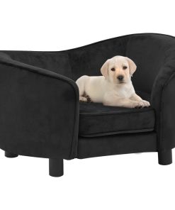Sofa za pse crna 69 x 49 x 40 cm plišana