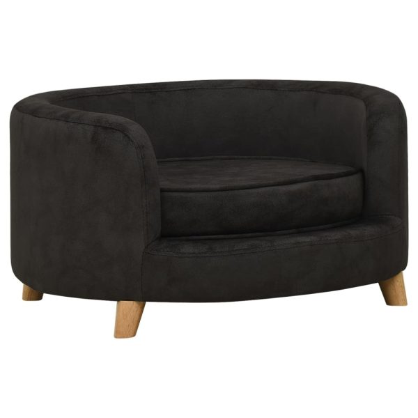 Sofa za pse crna 69 x 69 x 36 cm plišana