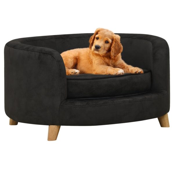 Sofa za pse crna 69 x 69 x 36 cm plišana
