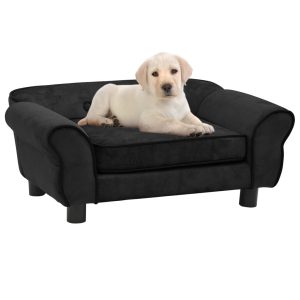 Sofa za pse crna 72 x 45 x 30 cm plišana