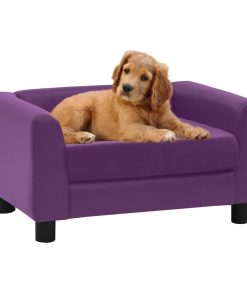 Sofa za pse s jastukom bordo 60x43x30 cm pliš i umjetna koža
