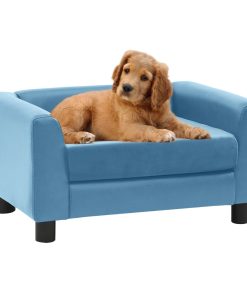 Sofa za pse s jastukom tirkizna 60x43x30 cm pliš i umjetna koža