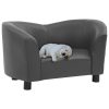 Sofa za pse siva 67 x 41 x 39 cm od umjetne kože