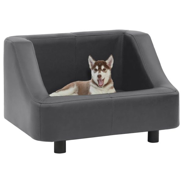Sofa za pse siva 67 x 52 x 40 cm od umjetne kože
