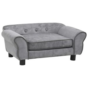 Sofa za pse siva 72 x 45 x 30 cm plišana