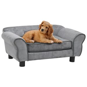 Sofa za pse siva 72 x 45 x 30 cm plišana
