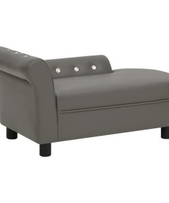 Sofa za pse siva 83 x 45 x 42 cm od umjetne kože
