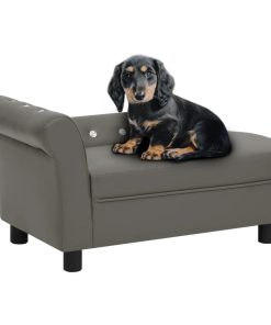 Sofa za pse siva 83 x 45 x 42 cm od umjetne kože