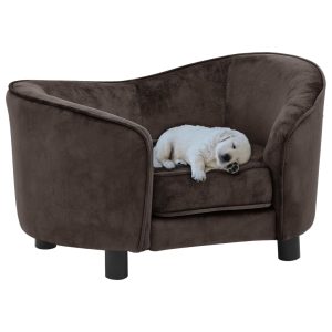 Sofa za pse smeđa 69 x 49 x 40 cm plišana