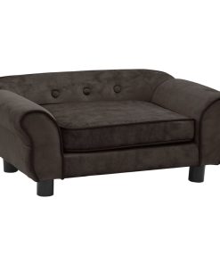 Sofa za pse smeđa 72 x 45 x 30 cm plišana