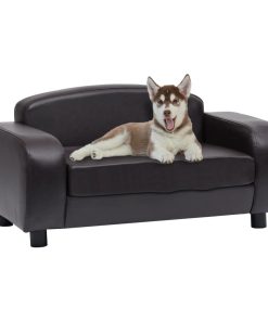 Sofa za pse smeđa 80 x 50 x 40 cm od umjetne kože