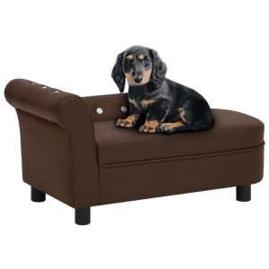 Sofa za pse smeđa 83 x 45 x 42 cm od umjetne kože