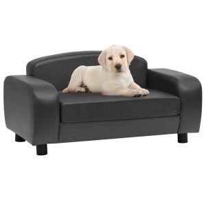 Sofa za pse tamnosiva 80 x 50 x 40 cm od umjetne kože