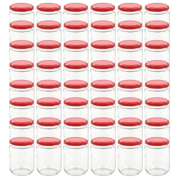 Staklenke za džem s crvenim poklopcima 48 kom 230 ml