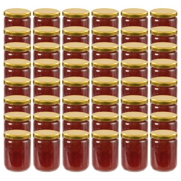 Staklenke za džem sa zlatnim poklopcima 48 kom 230 ml