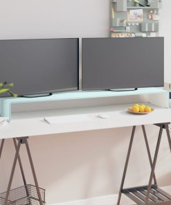 Stalak za TV/monitor stakleni bijeli 120 x 30 x 13 cm
