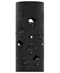 Stalak za kišobrane s uzorkom kišobrana čelični crni