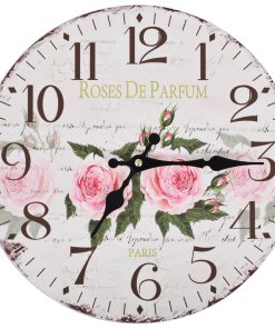 Starinski zidni sat s cvjetnim uzorkom 30 cm