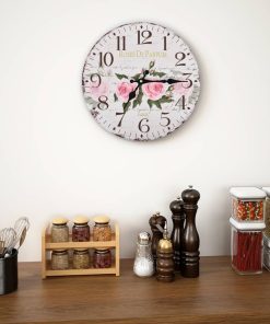 Starinski zidni sat s cvjetnim uzorkom 30 cm