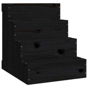 Stepenice za kućne ljubimce crne 40x49x47 cm od borovine