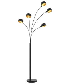 Stojeća svjetiljka 200 cm 5 x E14 crno-zlatna