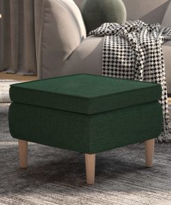 Stolac s drvenim nogama tamnozeleni od tkanine