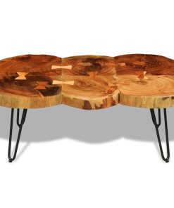 Stolić za Kavu 35 cm sa 6 Trupaca Masivno Sheesham Drvo