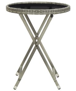 Stolić za čaj sivi 60 cm poliratana od kaljenog stakla