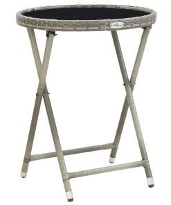 Stolić za čaj sivi 60 cm poliratana od kaljenog stakla