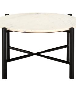 Stolić za kavu bijeli 60x60x35 cm pravi kamen mramorne teksture