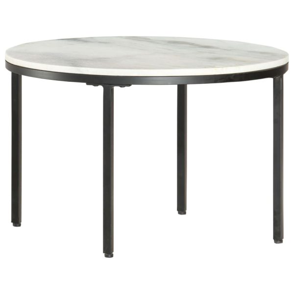 Stolić za kavu bijelo-crni Ø 65 cm od pravog punog mramora