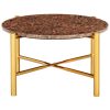Stolić za kavu smeđi 60x60x35 cm pravi kamen mramorne teksture