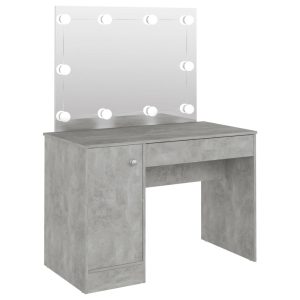 Stolić za šminkanje LED 110 x 55 x 145 cm MDF siva boja betona