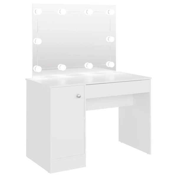Stolić za šminkanje s LED svjetlima 110x55x145 cm MDF bijeli