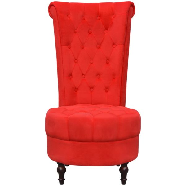 Stolica od tkanine sa visokim naslonom crvena