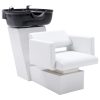 Stolica s umivaonikom bijelo-crna 129x59x82 cm od umjetne kože