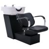 Stolica s umivaonikom crno-bijela 137x59x82 cm od umjetne kože