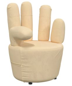 Stolica u obliku ruke krem baršunasta