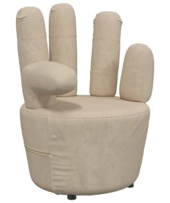 Stolica u obliku ruke svjetlosiva baršunasta