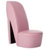 Stolica u obliku visoke pete od umjetne kože ružičasta