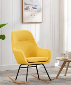 Stolica za ljuljanje od tkanine boja senfa