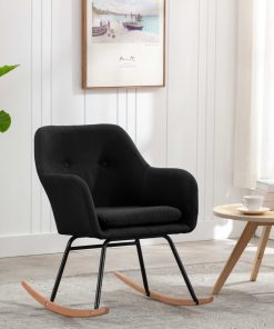 Stolica za ljuljanje od tkanine crna